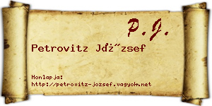 Petrovitz József névjegykártya
